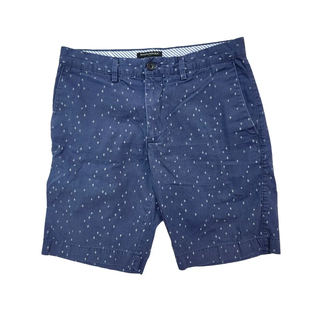 Banana‎ Republic Shorts Diamond Print Casual Chino Shorts Size 30